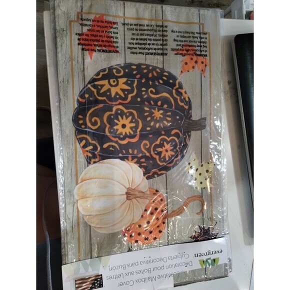 Patterned Pumpkins And Leaves Autumn Magnetic Mailbox Cover Fall Leaves Standard - Picture 2 of 5